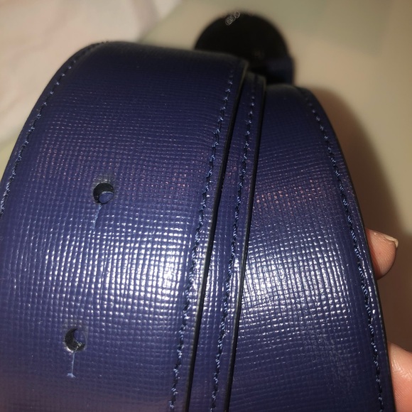 Mens authentic Versace belt navy blue silver hardware - Picture 5 of 5